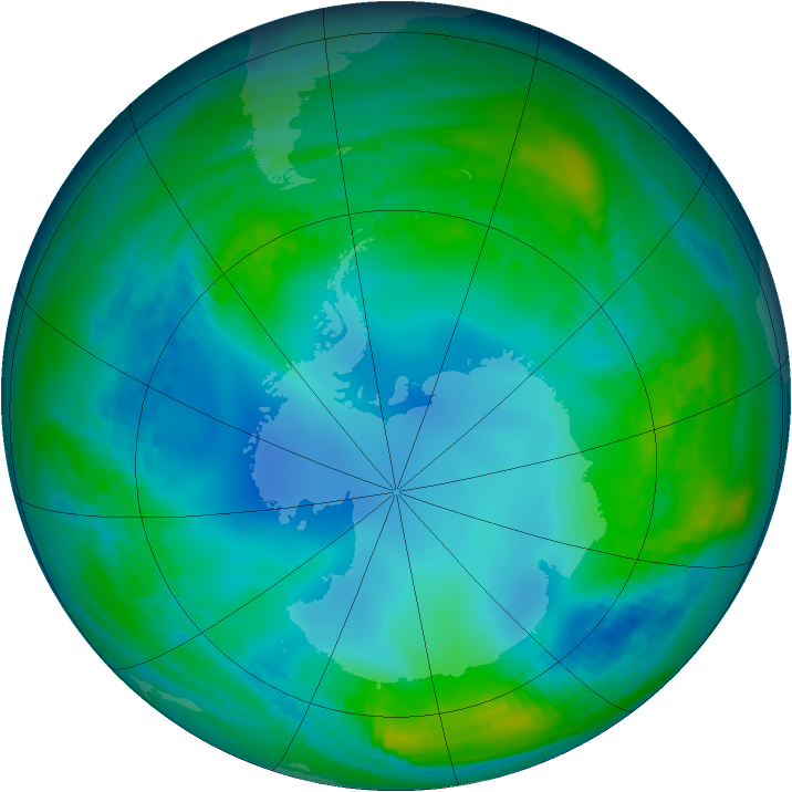 Antarctic ozone map for 26 May 1991